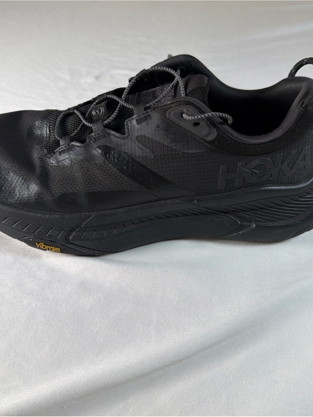 Hoka Men's Black Athletic Running Shoe with Vibram Outsole